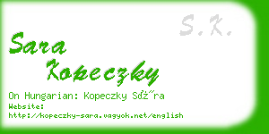 sara kopeczky business card